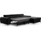 Canapé d'angle convertible en tissu velours Luxe noir, 5 places, angle droit (vu de face) - GRECE VELOURS Canapé d'angle convertible en tissu velours Luxe noir, 5 places, angle droit (vu de face) - GRECE VELOURS