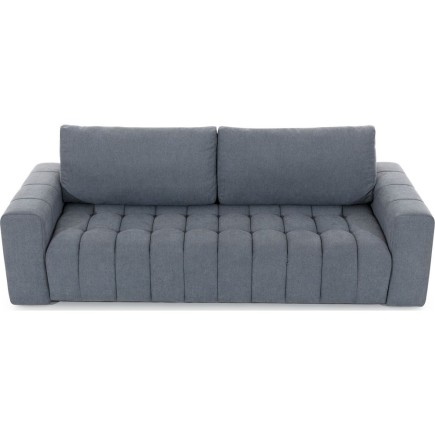 Canapé 3 places convertible et espace de rangement - Gris - en tissu de qualité luxe, LAZIO