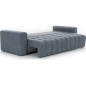 Canapé 3 places convertible et espace de rangement - Gris - en tissu de qualité luxe, LAZIO