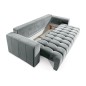 Canapé 3 places convertible et espace de rangement - Gris - en tissu de qualité luxe, LAZIO