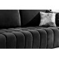 Canapé 3 places convertible et espace de rangement - Gris anthracite - en tissu velours de qualité luxe, LAZIO