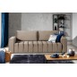 Canapé 3 places convertible et espace de rangement - Marron - en tissu velours de qualité luxe, LAZIO Canapé 3 places convertible et espace de rangement - Marron - en tissu velours de qualité luxe, LAZIO