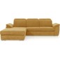 Canapé d'angle convertible en tissu Luxe, jaune moutarde, 5 places, angle gauche (vu de face) , TRESOR