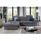 - Canapé d'angle convertible en tissu Luxe gris foncé, 5 places, angle gauche (vu de face) , TRESOR - Canapé d'angle convertible en tissu Luxe gris foncé, 5 places, angle gauche (vu de face) , TRESOR