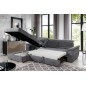 - Canapé d'angle convertible en tissu Luxe gris foncé, 5 places, angle gauche (vu de face) , TRESOR - Canapé d'angle convertible en tissu Luxe gris foncé, 5 places, angle gauche (vu de face) , TRESOR