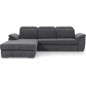 - Canapé d'angle convertible en tissu Luxe gris foncé, 5 places, angle gauche (vu de face) , TRESOR - Canapé d'angle convertible en tissu Luxe gris foncé, 5 places, angle gauche (vu de face) , TRESOR