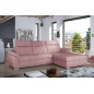 Canapé d'angle convertible en tissu Luxe, rose, 5 places, angle droit (vu de face) , TRESOR Canapé d'angle convertible en tissu Luxe, rose, 5 places, angle droit (vu de face) , TRESOR