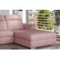 Canapé d'angle convertible en tissu Luxe, rose, 5 places, angle droit (vu de face) , TRESOR Canapé d'angle convertible en tissu Luxe, rose, 5 places, angle droit (vu de face) , TRESOR