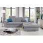 Canapé d'angle convertible en tissu Luxe, gris, 5 places, angle droit (vu de face) , TRESOR