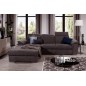 Canapé d'angle convertible en tissu Luxe, marron, 5 places, angle gauche (vu de face) , TRESOR