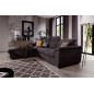Canapé d'angle convertible en tissu Luxe, marron, 5 places, angle gauche (vu de face) , TRESOR