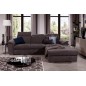 Canapé d'angle convertible en tissu Luxe, marron, 5 places, angle droit (vu de face) , TRESOR