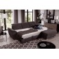 Canapé d'angle convertible en tissu Luxe, marron, 5 places, angle droit (vu de face) , TRESOR