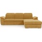Canapé d'angle convertible en tissu Luxe, jaune moutarde, 5 places, angle droit (vu de face) , TRESOR