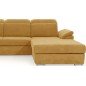 Canapé d'angle convertible en tissu Luxe, jaune moutarde, 5 places, angle droit (vu de face) , TRESOR