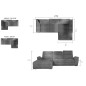 Canapé d'angle convertible en tissu Luxe, jaune moutarde, 5 places, angle droit (vu de face) , TRESOR