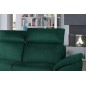 Canapé d'angle convertible en tissu velours Prestige, vert, 5 places, angle gauche (vu de face) - TRESOR Canapé d'angle convertible en tissu velours Prestige, vert, 5 places, angle gauche (vu de face) - TRESOR