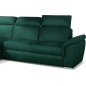 Canapé d'angle convertible en tissu velours Prestige, vert, 5 places, angle gauche (vu de face) - TRESOR Canapé d'angle convertible en tissu velours Prestige, vert, 5 places, angle gauche (vu de face) - TRESOR