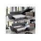 Canapé d'angle convertible en tissu velours Prestige, gris, 5 places, angle droit (vu de face) , TRESOR Canapé d'angle convertible en tissu velours Prestige, gris, 5 places, angle droit (vu de face) , TRESOR