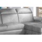 Canapé d'angle convertible en tissu velours Prestige, gris, 5 places, angle droit (vu de face) , TRESOR Canapé d'angle convertible en tissu velours Prestige, gris, 5 places, angle droit (vu de face) , TRESOR