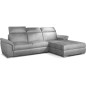 Canapé d'angle convertible en tissu velours Prestige, gris, 5 places, angle droit (vu de face) , TRESOR Canapé d'angle convertible en tissu velours Prestige, gris, 5 places, angle droit (vu de face) , TRESOR
