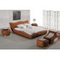 Lit en cuir italien de luxe LUXEN, marron, 160x200 Lit en cuir italien de luxe LUXEN, marron, 160x200