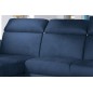 Canapé d'angle convertible en tissu velours Prestige, bleu, 5 places, angle gauche (vu de face) - TRESOR Canapé d'angle convertible en tissu velours Prestige, bleu, 5 places, angle gauche (vu de face) - TRESOR