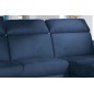 Canapé d'angle convertible en tissu velours Prestige, bleu, 5 places, angle droit (vu de face) - TRESOR Canapé d'angle convertible en tissu velours Prestige, bleu, 5 places, angle droit (vu de face) - TRESOR