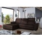 Canapé d'angle convertible en tissu velours Prestige, marron, 5 places, angle gauche (vu de face) - TRESOR Canapé d'angle convertible en tissu velours Prestige, marron, 5 places, angle gauche (vu de face) - TRESOR