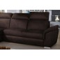 Canapé d'angle convertible en tissu velours Prestige, marron, 5 places, angle gauche (vu de face) - TRESOR Canapé d'angle convertible en tissu velours Prestige, marron, 5 places, angle gauche (vu de face) - TRESOR