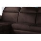 Canapé d'angle convertible en tissu velours Prestige, marron, 5 places, angle gauche (vu de face) - TRESOR Canapé d'angle convertible en tissu velours Prestige, marron, 5 places, angle gauche (vu de face) - TRESOR