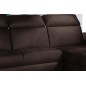 Canapé d'angle convertible en tissu velours Prestige, marron, 5 places, angle droit (vu de face) - TRESOR Canapé d'angle convertible en tissu velours Prestige, marron, 5 places, angle droit (vu de face) - TRESOR