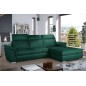 Canapé d'angle convertible en tissu velours Prestige, vert, 5 places, angle droit (vu de face) - TRESOR Canapé d'angle convertible en tissu velours Prestige, vert, 5 places, angle droit (vu de face) - TRESOR