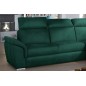 Canapé d'angle convertible en tissu velours Prestige, vert, 5 places, angle droit (vu de face) - TRESOR Canapé d'angle convertible en tissu velours Prestige, vert, 5 places, angle droit (vu de face) - TRESOR