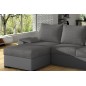 Canapé d'angle convertible - en tissu gris et simili gris, angle gauche (vu de face) - LUCAS, 4 places Canapé d'angle convertible - en tissu gris et simili gris, angle gauche (vu de face) - LUCAS, 4 places