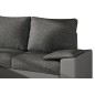 Canapé d'angle convertible - en tissu gris et simili gris, angle gauche (vu de face) - LUCAS, 4 places Canapé d'angle convertible - en tissu gris et simili gris, angle gauche (vu de face) - LUCAS, 4 places