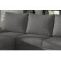 Canapé d'angle convertible - en tissu gris et simili gris, angle gauche (vu de face) - LUCAS, 4 places Canapé d'angle convertible - en tissu gris et simili gris, angle gauche (vu de face) - LUCAS, 4 places