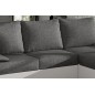 Canapé d'angle convertible en tissu gris et simili blanc, angle droit (vu de face), LUCAS, 4 places Canapé d'angle convertible en tissu gris et simili blanc, angle droit (vu de face), LUCAS, 4 places