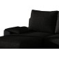 Canapé d'angle convertible - en tissu noir et simili noir, angle gauche (vu de face) - LUCAS, 4 places