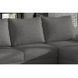 Canapé d'angle convertible - en tissu gris et simili gris, angle droit (vu de face) - LUCAS, 4 places Canapé d'angle convertible - en tissu gris et simili gris, angle droit (vu de face) - LUCAS, 4 places