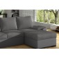 Canapé d'angle convertible - en tissu gris et simili gris, angle droit (vu de face) - LUCAS, 4 places Canapé d'angle convertible - en tissu gris et simili gris, angle droit (vu de face) - LUCAS, 4 places