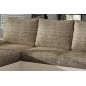 Canapé d'angle convertible - en tissu marron et simili beige, angle gauche (vu de face) - LUCAS, 4 places Canapé d'angle convertible - en tissu marron et simili beige, angle gauche (vu de face) - LUCAS, 4 places