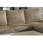 Canapé d'angle convertible - en tissu marron et simili beige, angle droit (vu de face) - LUCAS, 4 places Canapé d'angle convertible - en tissu marron et simili beige, angle droit (vu de face) - LUCAS, 4 places