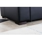Canapé d'angle convertible, en tissu gris et simili noir - angle gauche (vu de face) - LUCAS, 4 places Canapé d'angle convertible, en tissu gris et simili noir - angle gauche (vu de face) - LUCAS, 4 places