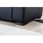 Canapé d'angle convertible, en tissu gris et simili noir, angle droit (vu de face) - LUCAS, 4 places Canapé d'angle convertible, en tissu gris et simili noir, angle droit (vu de face) - LUCAS, 4 places