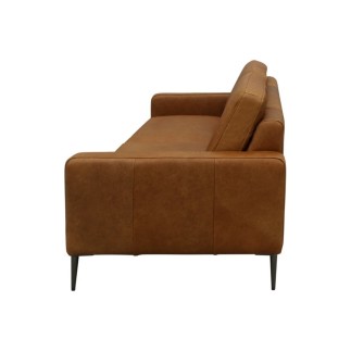Canapé 3 places en 100% TOUT cuir italien de prestige, SPIRIT, marron cognac