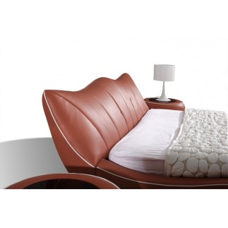 Lit en cuir italien de luxe LUXEN, marron, 180x200