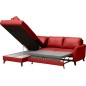 - Canapé d'angle convertible en cuir italien de luxe 5 places FIGARI avec coffre, rouge, angle gauche (vu de face) - Canapé d'angle convertible en cuir italien de luxe 5 places FIGARI avec coffre, rouge, angle gauche (vu de face)