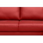 Canapé d'angle convertible en cuir italien de luxe 5 places - FIGARI- avec coffre, rouge, angle droit (vu de face)