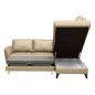 Canapé d'angle convertible en cuir italien de luxe 5 places FIGARI avec coffre, beige, angle droit (vu de face) Canapé d'angle convertible en cuir italien de luxe 5 places FIGARI avec coffre, beige, angle droit (vu de face)